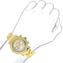 Luxurman Women's Diamond Yellow Gold Plated Montana Watch 2ct -Watch Store luxurman watches womens diamond yellow gold plated montana watch 2ct 3