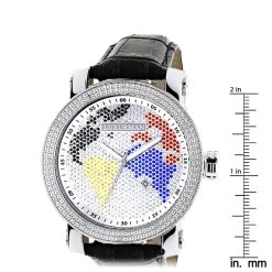 Luxurman Worldface Men's Diamond Watch 0.18ct -Watch Store luxurman watches worldface mens diamond watch 018ct p 9698 ruler