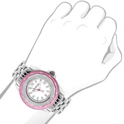 Luxurman Women's Diamond Pink Watch 0.25ct 7 Luxurman Women's Diamond Pink Watch 0.25ct -Watch Store luxurman womens diamond pink watch 025ct 3