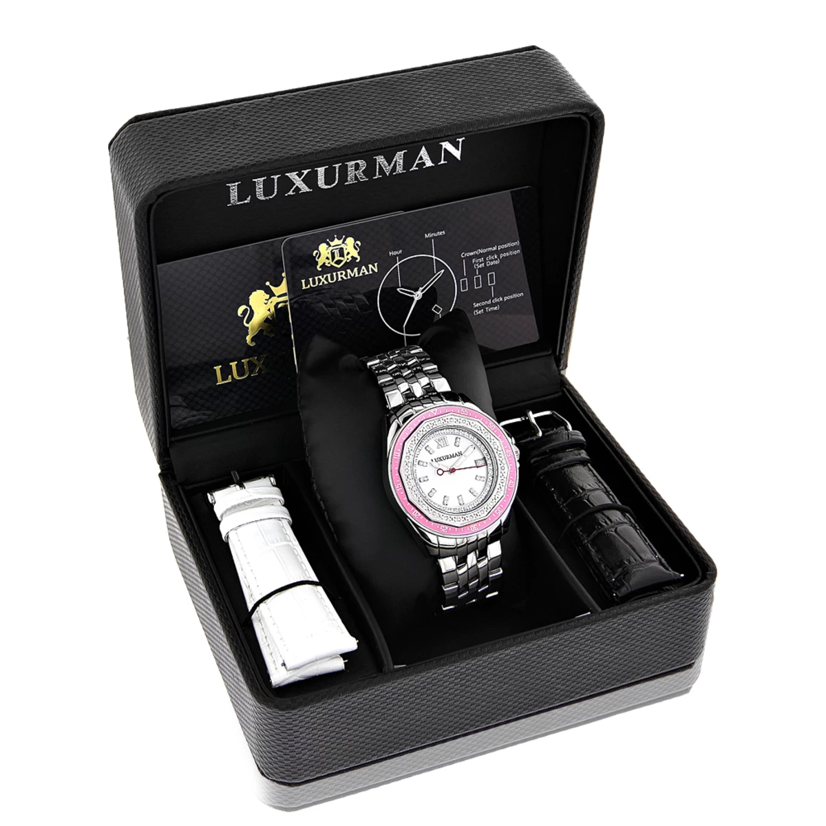 Luxurman Women's Diamond Pink Watch 0.25ct 4 Luxurman Women's Diamond Pink Watch 0.25ct - Image 4
