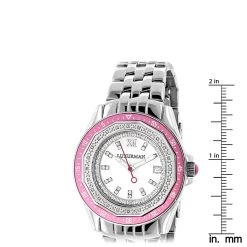 Luxurman Women's Diamond Pink Watch 0.25ct 9 Luxurman Women's Diamond Pink Watch 0.25ct -Watch Store luxurman womens diamond pink watch 025ct ruler