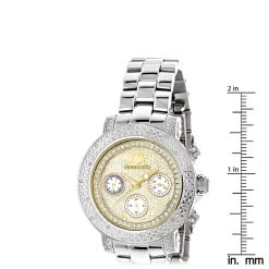 Luxurman Women's Diamond Watch 0.3ct Two Tone Gold Plated -Watch Store luxurman womens diamond watch 03ct two tone gold plated ruler