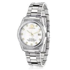 Luxurman Women's Diamond Watch Stainless Steel Tribeca 1.5ct