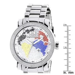 Luxurman World Map Men's Diamond Watch 0.12ct -Watch Store luxurman world map mens diamond watch 012ct p 8539 ruler