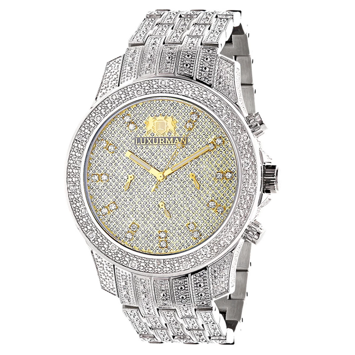 Luxurman Wrist Men's Diamond Watch 1.25ct 1 Luxurman Wrist Men's Diamond Watch 1.25ct