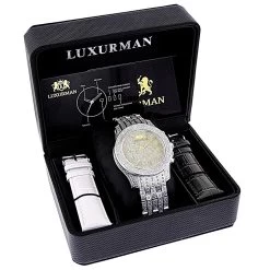 Luxurman Wrist Men's Diamond Watch 1.25ct 8 Luxurman Wrist Men's Diamond Watch 1.25ct -Watch Store luxurman wrist watches mens diamond watch 125ct p 9284box