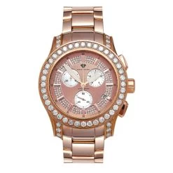 Luxury Diamond Men's Aqua Master Rose Gold Watch 8.00ct