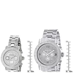 Matching His And Hers Luxurman Oversized Diamond Watch Set 0.55ct -Watch Store matching his and hers watches luxurman oversized diamond watch set 055ct ruler
