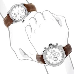 Matching His And Hers Luxurman White Gold Plated Diamond Watch Set 10 Matching His And Hers Luxurman White Gold Plated Diamond Watch Set -Watch Store matching his and hers watches luxurman white gold plated diamond watches bod