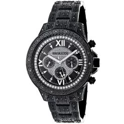 Men's Black Diamond Luxurman Watch 1.25ct Iced Out
