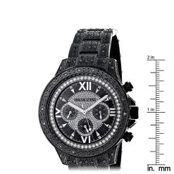 Men's Black Diamond Luxurman Watch 1.25ct Iced Out -Watch Store mens black diamond luxurman watch 125ct iced out ruler
