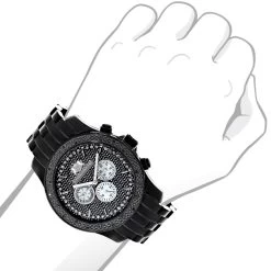 Men's Black Diamond Watch 0.25ct LUXURMAN New Arrival -Watch Store mens black diamond watch 025ct luxurman new arrival 3