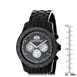 Men's Black Diamond Watch 0.25ct LUXURMAN New Arrival -Watch Store mens black diamond watch 025ct luxurman new arrival ruler