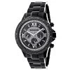 Men's Black Diamond Watch Luxurman 0.20ct Black Steel Band