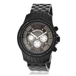 Men's Black Diamond Watch By LUXURMAN 2.25ct