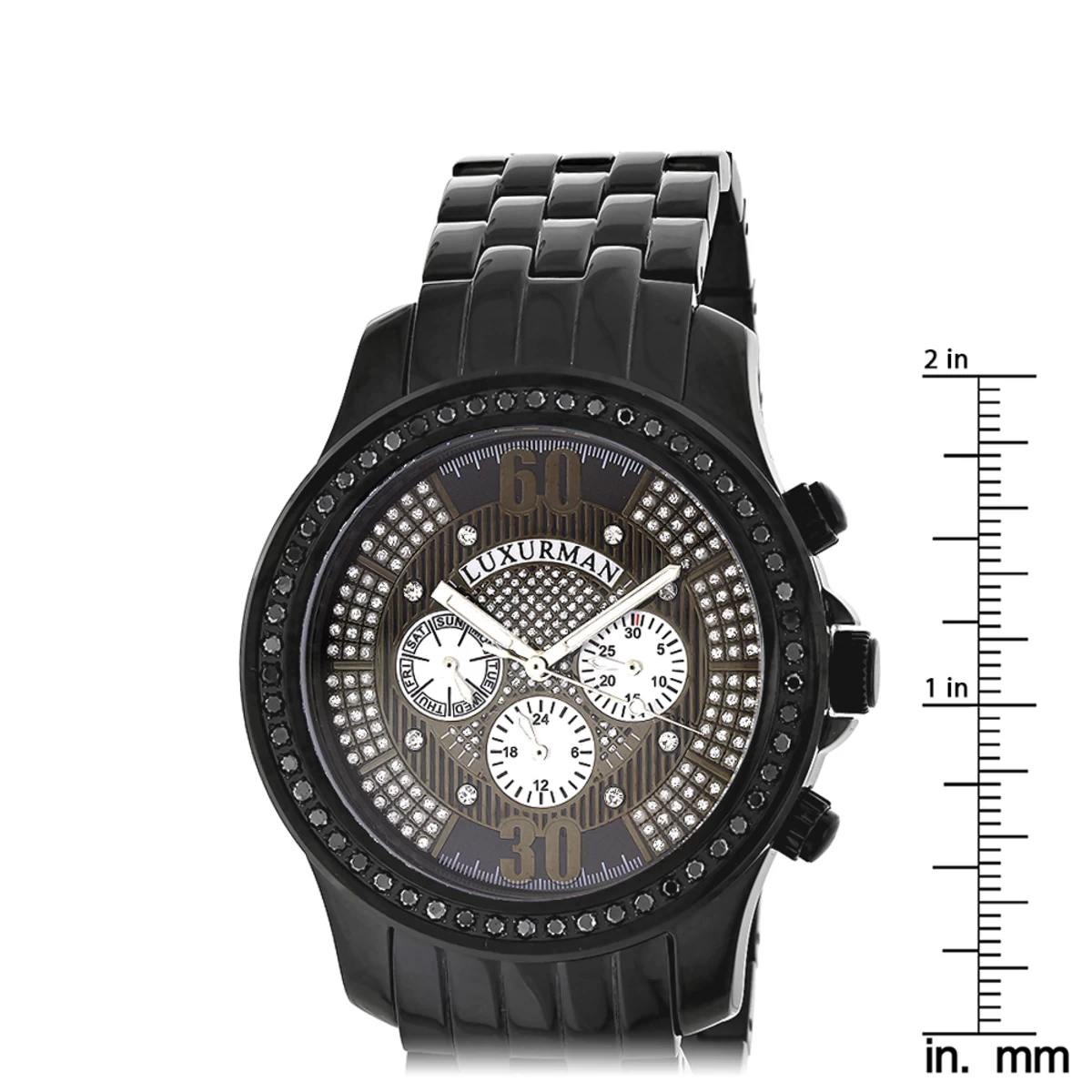 Men's Black Diamond Watch By LUXURMAN 2.25ct 5 Men's Black Diamond Watch By LUXURMAN 2.25ct - Image 5
