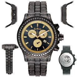 Men's Black Diamonds Watch 26.7ct Joe Rodeo Master Pilot -Watch Store mens black diamonds watch 267ct joe rodeo master pilot p 22689 main2
