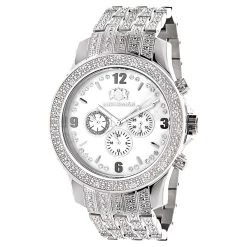 Men's Diamond Band Watch By LUXURMAN 1 Carat