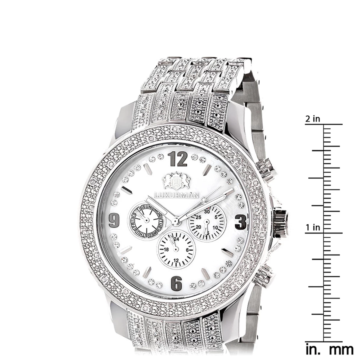Men's Diamond Band Watch By LUXURMAN 1 Carat 5 Men's Diamond Band Watch By LUXURMAN 1 Carat - Image 5