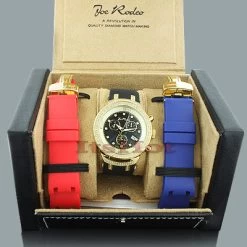 Men's Diamond Bezel Watch By Joe Rodeo: Master Model 2.20ct Yellow Gold Plated 13 Men's Diamond Bezel Watch By Joe Rodeo: Master Model 2.20ct Yellow Gold Plated -Watch Store mens diamond bezel watch by joe rodeo master model 220ct yellow p 46815box