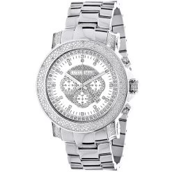 Men's Diamond Chronograph Watch By Luxurman 0.75ct Escalade