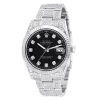 Men's Diamond Iced Out Watch Rolex Datejust 41mm Black Dial Oyster Bracelet