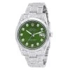 Men's Diamond Iced Out Watch Rolex Datejust 41mm Green Dial Oyster Bracelet