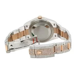 Watch Store -Watch Store mens diamond rolex datejust two tone rose gold watch oyster perpetual 40mm back