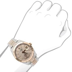 Men's Diamond Rolex Datejust Two-Tone Rose Gold Watch Oyster Perpetual 40mm -Watch Store mens diamond rolex datejust two tone rose gold watch oyster perpetual 40mm bod
