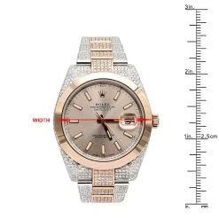 Men's Diamond Rolex Datejust Two-Tone Rose Gold Watch Oyster Perpetual 40mm -Watch Store mens diamond rolex datejust two tone rose gold watch oyster perpetual 40mm ruler