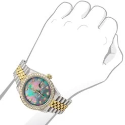 Datejust 36mm Rolex Men's Diamond Watch Gold Bezel Jubilee Bracelet Emerald Green Dial 6 Datejust 36mm Rolex Men's Diamond Watch Gold Bezel Jubilee Bracelet Emerald Green Dial -Watch Store mens diamond rolex datejust watch green dial 36mm 18k gold stainless steel case jubilee bracelet 968828 bod