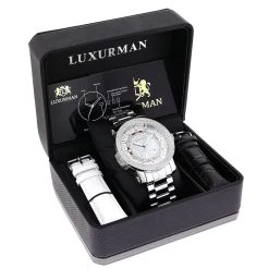 Men's Diamond Watch 0.12ct Luxurman -Watch Store mens diamond watch 012ct luxurman p 35200 3