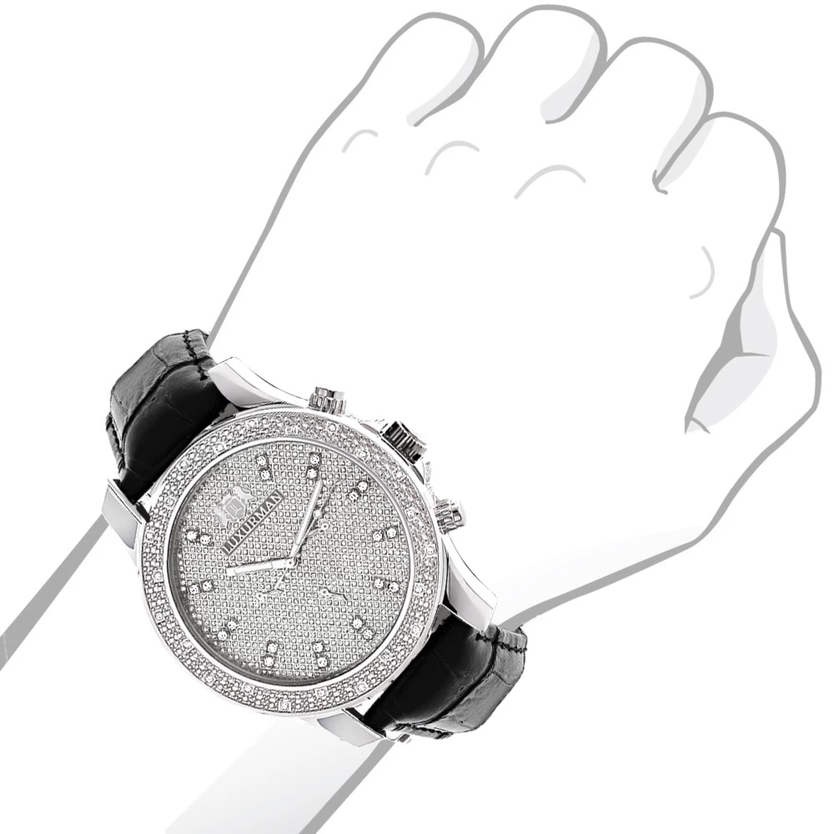 Men's Diamond Watch 0.25ct By Luxurman 3 Men's Diamond Watch 0.25ct By Luxurman - Image 3