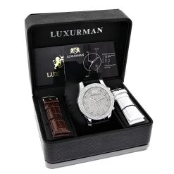 Men's Diamond Watch 0.25ct By Luxurman 8 Men's Diamond Watch 0.25ct By Luxurman -Watch Store mens diamond watch 025ct by luxurman p 35635box