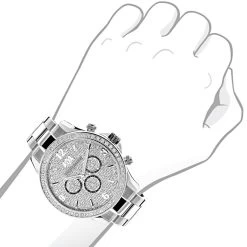 Men's Diamond Watch 2ct By Luxurman White Gold Plated -Watch Store mens diamond watch 2ct by luxurman white gold plated 3