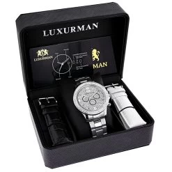 Men's Diamond Watch 2ct By Luxurman White Gold Plated -Watch Store mens diamond watch 2ct by luxurman white gold plated 4