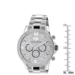 Men's Diamond Watch 2ct By Luxurman White Gold Plated -Watch Store mens diamond watch 2ct by luxurman white gold plated ruler