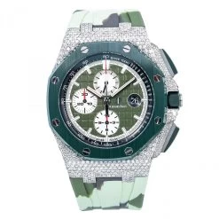 Men's Diamond Watch Audemars Piguet Royal Oak Offshore 44mm Green Dial