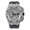 Men's Diamond Watch Audemars Piguet Royal Oak Offshore 44mm Silver Tone Dial