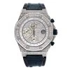 Men's Diamond Watch Audemars Piguet Royal Oak Offshore Silver Tone Dial