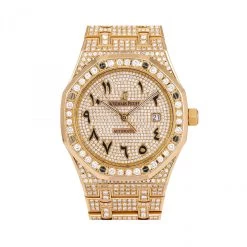 Men's Diamond Watch Audemars Piguet Royal Oak Selfwinding 18K Gold W00840