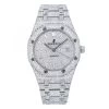 Men's Diamond Watch Audemars Piguet Royal Oak Selfwinding Silver Tone Dial