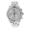 Men's Diamond Breitling Watch Crosswind 43mm White Dial Diamond Bezel