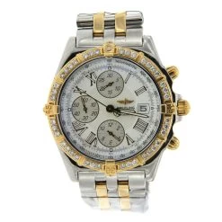 Men's Diamond Watch Breitling Crosswind White Dial