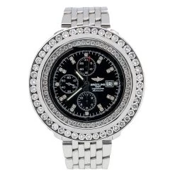 Men's Diamond Watch Breitling Navitimer 46mm Black Dial
