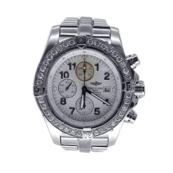 Men's Diamond Watch Breitling Super Avenger 48.5mm White Dial