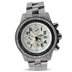 Men's Diamond Watch Breitling Super Avenger White Dial