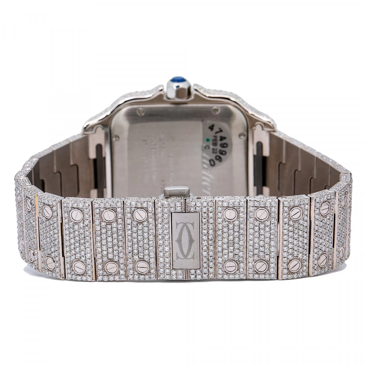 Men's Diamond Watch Cartier Santos De Cartier 40mm Yellow Dial 5 Men's Diamond Watch Cartier Santos De Cartier 40mm Yellow Dial - Image 5