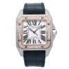 Men's Diamond Watch Cartier Santos De Cartier 41mm White Dial