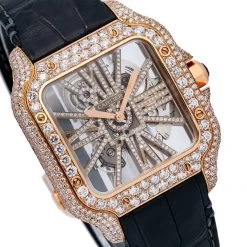 Men's Diamond Watch Cartier Santos De Cartier 18K Gold 39,8mm -Watch Store mens diamond watch cartier santos de cartier rose gold 398 mm w01216 0E8A3039 2048x2048